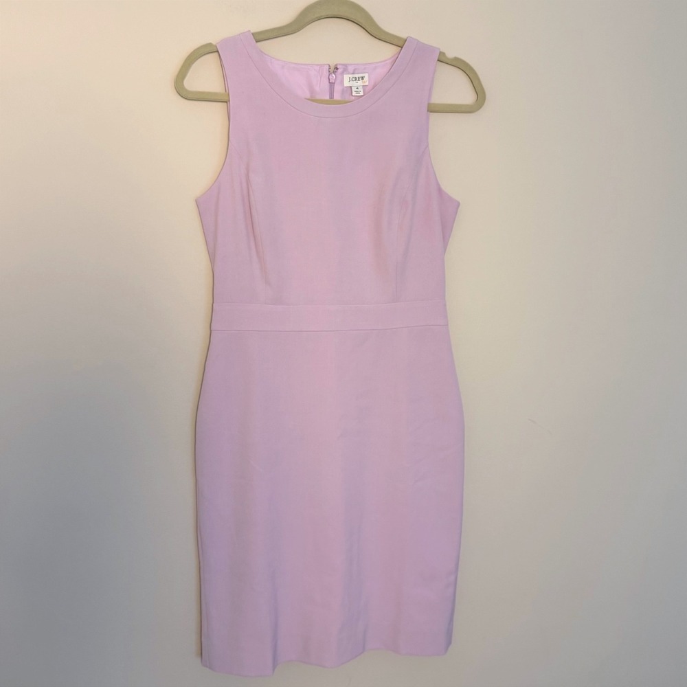 NWT J.Crew Lavender Sheath Dress Sleeveless Formal Business Cotton SZ 4